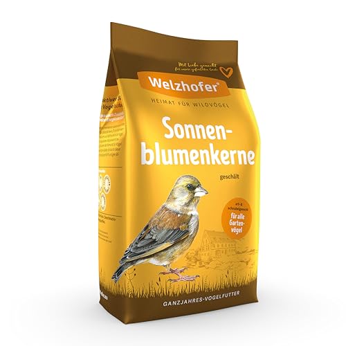 Welzhofer geschälte Sonnenblumenkerne 10kg Vogelfutter - Sauber, fein, nussig! Mit wertvollen Fettsäuren und Nährstoffen. Stärkt Schnäbel und hinterlässt Keine Schalenabfälle. Ideal für Wildvögel von Welzhofer