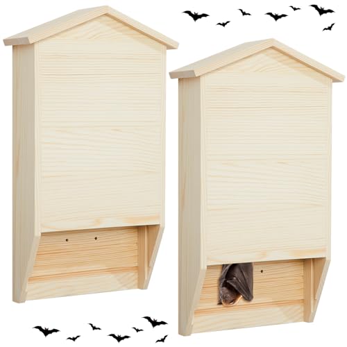 Wenqik Fledermaushaus für den Außenbereich, große Fledermausbox für draußen, 2 Kammern, Holz-Fledermaus-Set für wetterfeste Holz-Fledermaus-Unterschlupf, leicht zu landen und zu verwurzeln, 39 x 22 x Wenqik Fledermaushaus für den Außenbereich, große Fledermausbox für draußen, 2 Kammern, Holz-Fledermaus-Set für wetterfeste Holz-Fledermaus-Unterschlupf, leicht zu landen und zu verwurzeln, 39 x 22 x von Wenqik