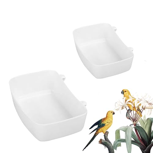 2 Stück Hängende Vogelfutternapf, Hängende Vogel Badewanne, Vogelbadewanne mit Haken, Wassernapf Vogelbadehaus, Vogelwanne, Zur Fütterung von Vögeln, Katzen, Hunden und Anderen Haustieren von Wenrou