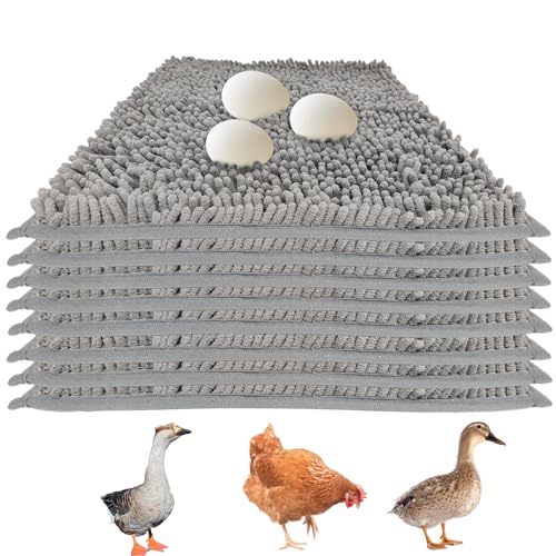 8 Stück Weiche Hühner Nesting Pads zum Legen von Eiern Chenille Samt Nesting Pads für Hühnerstall Warm Hühnerstallkäfig Kissen 30 x 50 CM von Wensdr