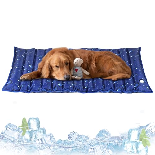 Kühlmatte für Hunde, 120 x 60 cm, Kühlmatte für Hunde und Katzen, geeignet für alle Arten von Haustieren, strapazierfähiges Gewebe für besseres Kühlgefühl, hält Haustiere bei Sommerhitze kühl von Wensdr
