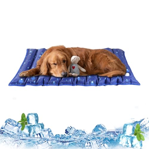 Kühlmatte für Hunde, 90,9 x 48 cm, Kühlmatte für Hunde und Katzen, geeignet für alle Arten von Haustieren, strapazierfähiger Kühlstoff für besseres Kühlgefühl, hält Haustiere bei Sommerhitze kühl von Wensdr