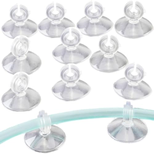 10 transparente Saugnapf-Clips, Aquarium-Saugnäpfe für Aquarien, Kunststoff-Saugnapf, Luftleitung, Rohr, Drahthalter, gebrauchter Saugnapf für Glasfischzubehör von Wentoenapp