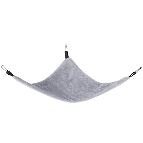 Wenxishangmao Dreieckige Hängematte für Kleintiere, Käfig-Hängematte, für Hamster, Eichhörnchen, Zuckergleiter, Meerschweinchen, Mäuse, Ratten, Vögel (Grau) von Wenxishangmao