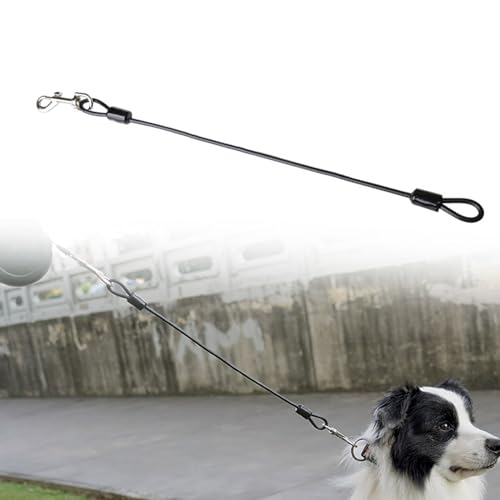 Wasserdicht Nicht Kaubar Hundeleine Kette Aus Metall 48 Cm/19 Zoll Hundekette Leine Bissfest Hundeleine Chew Proof Tie-Out Leinen Für Hunde Für Hunde, Für Kleine, Mittlere, Große Hunde (Schwarz) von Wenyue