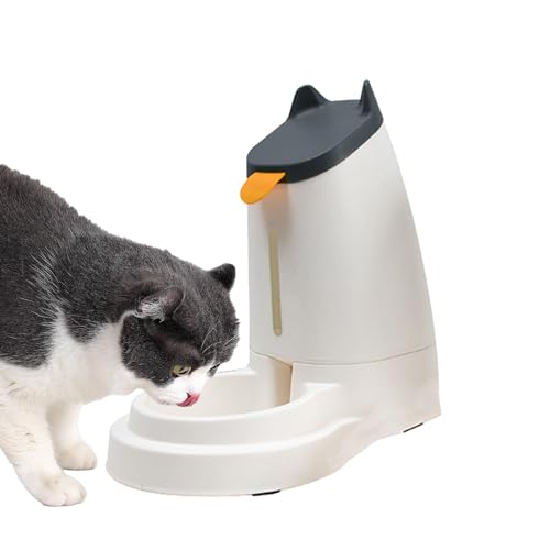 Weppduk Automatischer Wasserspender für Haustiere, Futterspender für Katzen, Katzenfutterspender, Schwerkraftgesteuerter Futter- und Spender, Wiederverwendbarer Katzentrinkbrunnen für mittelgroße von Weppduk