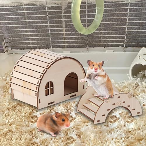 Weppduk Holzhaus für Hamster, Holzhaus für Zwerghamster - Zwerghamsterhaus aus für Zwerghamster, Habitat-Dekorationen für Kleintiere für Gerbille, Hamster, Mäuse Weppduk Holzhaus für Hamster, Holzhaus für Zwerghamster - Zwerghamsterhaus aus für Zwerghamster, Habitat-Dekorationen für Kleintiere für Gerbille, Hamster, Mäuse von Weppduk