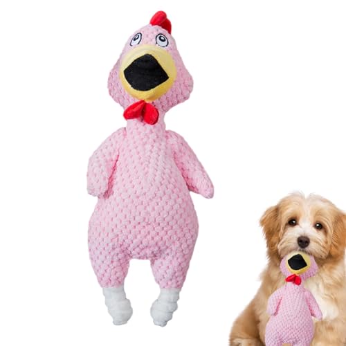 Weppduk Hühnerspielzeug für Hunde – niedliches Kauspielzeug für Hunde | Schreiendes Huhn-Design, Kauspielzeug, robustes quietschendes Hundespielzeug, Zähneknirschspielzeug, lustiges Kauspielzeug von Weppduk