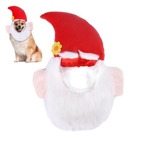 Weppduk Hundehut, niedliche Blume, Weihnachtsmann-Hut, realistischer Plüschbart, Haustier-Kopfbedeckung, verstellbar, bequem, Welpenkostüm, Hundehüte für Festival-Gastgeschenke Weppduk Hundehut, niedliche Blume, Weihnachtsmann-Hut, realistischer Plüschbart, Haustier-Kopfbedeckung, verstellbar, bequem, Welpenkostüm, Hundehüte für Festival-Gastgeschenke von Weppduk