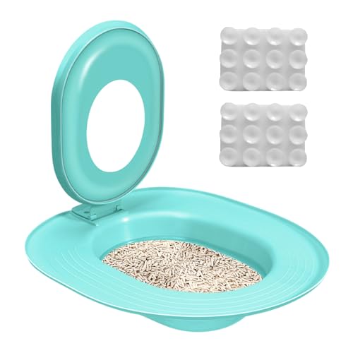 Weqizuerqi 39 X 36.5 cm Katzentoilettentrainer Katzen Toiletten Trainer Toilettensitz Für Katzen PP Katzen Wc-Sitz Toiletten Training System Mit 2 Stück Saugnapf Für Jeder Katze Jeder Rasse Größe von Weqizuerqi
