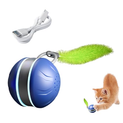 Weqizuerqi Automatischer Katzenball, Rolling Cat Toy, Wiederaufladbare Katzenspielzeugkugel mit weicher Feder, Kätzchen -Kauspiel, Smart Interactive Pet Toy, automatisches Bewegung, Stimulierung des Weqizuerqi Automatischer Katzenball, Rolling Cat Toy, Wiederaufladbare Katzenspielzeugkugel mit weicher Feder, Kätzchen -Kauspiel, Smart Interactive Pet Toy, automatisches Bewegung, Stimulierung des von Weqizuerqi