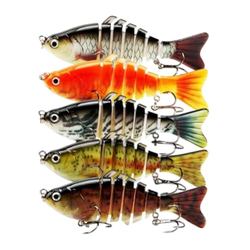 Weqizuerqi Forellenköder, Bassköder - Multi-Scherze Harte Köder 5 Stücke,Roboter -schwimmende, mit Hartschwächen für Wels Crappie Meersalzwasser Weqizuerqi Forellenköder, Bassköder - Multi-Scherze Harte Köder 5 Stücke,Roboter -schwimmende, mit Hartschwächen für Wels Crappie Meersalzwasser von Weqizuerqi