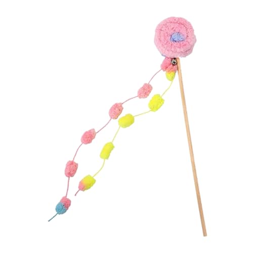 Weqizuerqi Katzenangel Spielzeug - Indoor Kätzchen Interaktives Lolli Spielzeug | Spiel Bewegung Langeweile Reduzieren Angel mit Glöckchen für Katzen Zuhause drinnen draußen von Weqizuerqi
