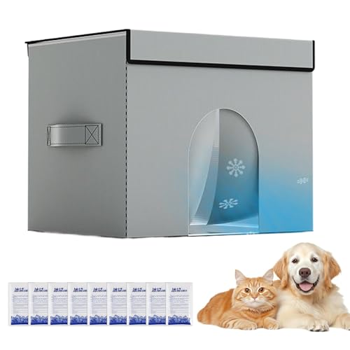 Weqizuerqi Katzenkühlhaus Sommer Tragbar, Cool Down Hundehütte, Kühlakkus für heißes Wetter Garage Reise Balkon Zuhause Outdoor Schlafzimmer Auto Indoor Terrasse Wohnung Haustiere Katzen von Weqizuerqi