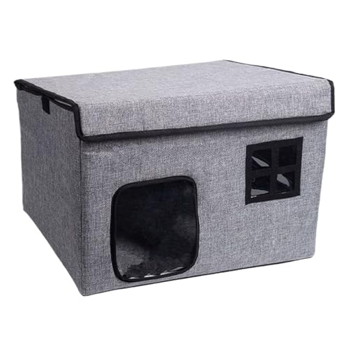Weqizuerqi Kühlendes Katzenhaus für den Außenbereich – Aluminiumfolien-Futter, kühlende Katzenhöhle, waschbar, abnehmbare Betten, reißfeste Höhle für drinnen und draußen, Haustiere, Hunde, Kätzchen von Weqizuerqi