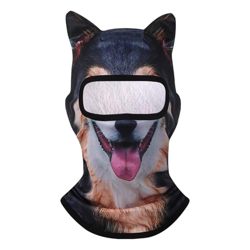 Weqizuerqi Scheines Gesicht Maskeraden, Katzengesichtsabdeckung - Atmungsaktives 3D -Leichter Tiergesichtsschutz mit Ohren - Winddes Gesichtsschutz für Raves Halloween von Weqizuerqi