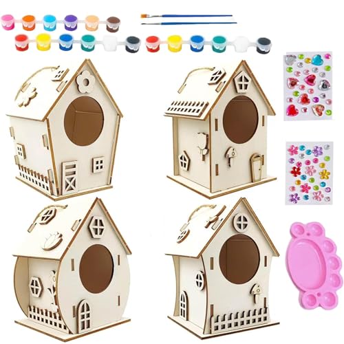 Weqizuerqi Vogelhaus-Set für Holzarbeiten – Bauen Sie ein Birdhouse-Set für die Holzkunst, lustige unvollendet, mit Seil und Kleber für 8 bis 12 Jahre Weqizuerqi Vogelhaus-Set für Holzarbeiten – Bauen Sie ein Birdhouse-Set für die Holzkunst, lustige unvollendet, mit Seil und Kleber für 8 bis 12 Jahre von Weqizuerqi