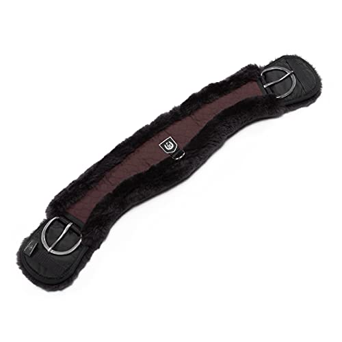 Werner Christ Western Lammfell MONDGURT anatomischer Western-Sattelgurt mit konkaver Sichelform, echtes Fell, Westerngurt in braun-braun, in 85 cm von Werner Christ