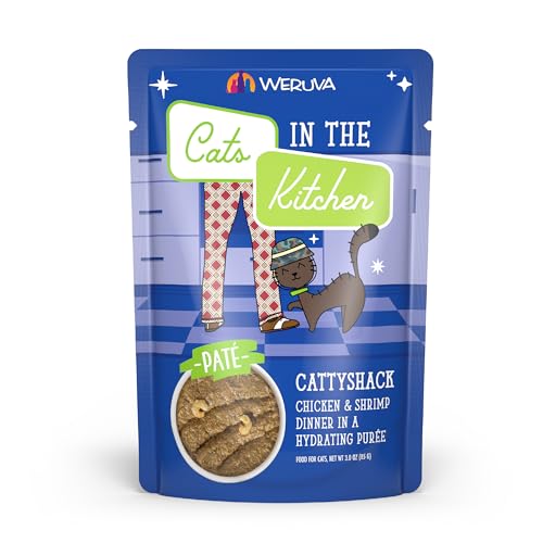 Weruva Cats in The Kitchen Slide N' Serve Getreidefreie, natürliche Nasspastete, Katzenfutterbeutel, Cattyshack, 85 ml Beutel (12 Stück) von Weruva