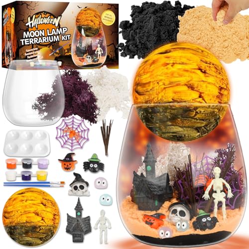 Terrarium-Set für Kinder – Halloween & Geburtstagsgeschenk für Mädchen im Alter von 4–12 Jahren, DIY Nachtlicht-Bastelset mit LED, kreatives Spielzeug & gruseliges Dekor von Werwing