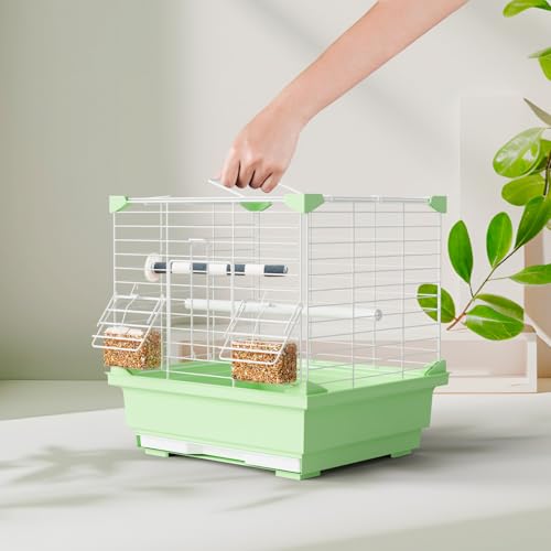 Werwing 30,5 cm Transportkäfig für Vögel, tragbar, leicht, Papageienkäfig für kleine Vögel, atmungsaktives Design, ausziehbare Schale und zwei Futterspender für tägliche Ausflüge, Tierarztbesuche von Werwing