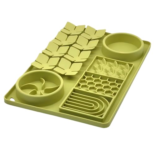 Werwing 4 in 1 Slow Feeder Hundenapf - Silikon Leckmatte & Schnüffelpuzzle mit Saugnäpfen für kleine/mittelgroße Rassen, reduziert Angst & verlangsamt schnelles Fressen von Werwing