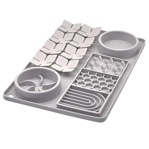 Werwing 4 in 1 Slow Feeder Hundenapf - Silikon Leckmatte & Schnüffelpuzzle mit Saugnäpfen für kleine/mittelgroße Rassen, reduziert Angst & verlangsamt schnelles Fressen von Werwing
