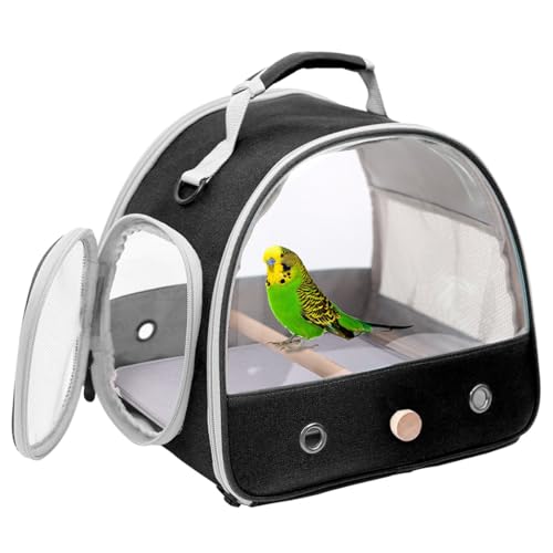 Werwing Bird Travel Cage Carrier Rucksack - Tragbarer Vogelkäfig für Papageien, Sittiche & kleine Vögel | Klarsichtfenster, abnehmbare Sitzstange & Matte von Werwing