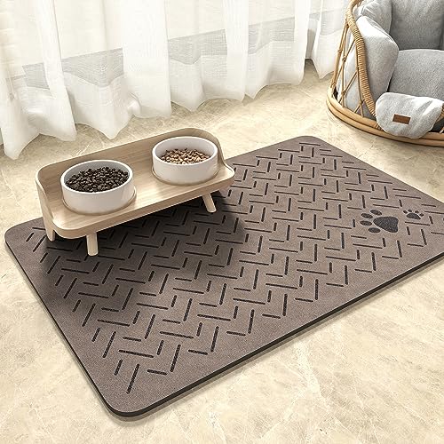 Werwing Futternapf-Matte für Haustiere, 48,3 x 30,5 cm, schmutzabweisend, schnelltrocknend, wasserdicht, rutschfest, Platzset für unordentliche Trinker, strapazierfähige Gummi-Rückseite, Bodenschutz von Werwing