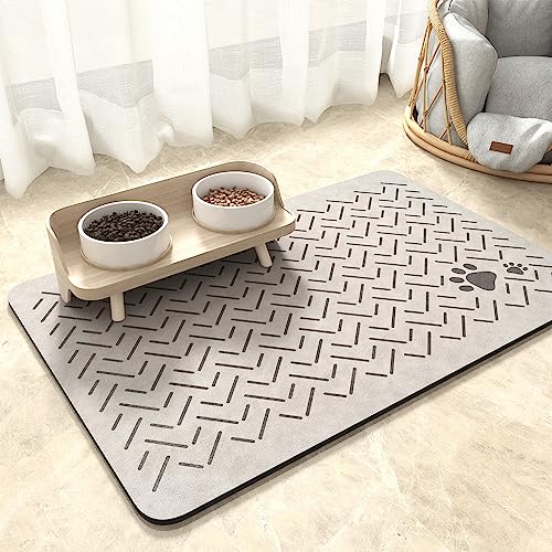 Werwing Futternapf-Matte für Haustiere, 48,3 x 30,5 cm, schmutzabweisend, schnelltrocknend, wasserdicht, rutschfest, Platzset für unordentliche Trinker, strapazierfähige Gummi-Rückseite, Bodenschutz von Werwing