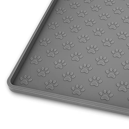 Werwing Haustier-Tischset für Hunde und Katzen, auslaufsicher, Silikon, rutschfest, wasserdicht, Bodenschutz für Futter- und Wassernäpfe, 62,2 x 41,9 cm, große Matte für kleine bis große Haustiere von Werwing