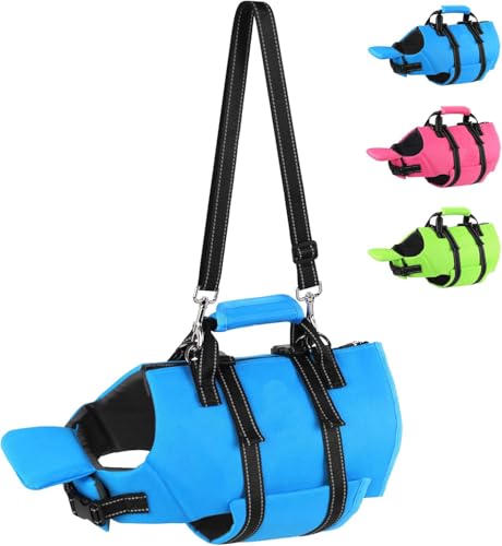 Werwing Hundeschwimmweste mit Reißverschluss – verstellbare Schwimmweste mit hohem Auftrieb für kleine, mittelgroße Hunde, reflektierende Schwimmweste für Schwimmen, Bootfahren und Wasserabenteuer von Werwing