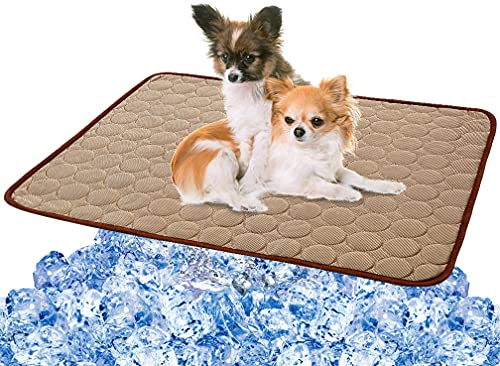 Werwing Kühlmatte für Hunde – Kühlmatte aus Eisseide für Hunde & Katzen, tragbares, selbstkühlendes Haustierbett für Zwinger, Sofa, Boden, Auto & Außenbereich von Werwing