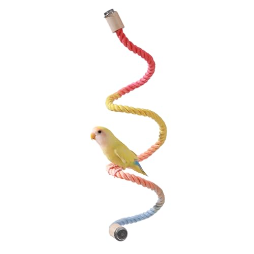 Werwing Mehrfarbiges Seil-Vogelsitz-Spielzeug – stahlverstärkte Kletterschaukel & Käfigzubehör für Sittiche, Nymphensittiche, Sittiche, Sittiche, Sittiche, Sittiche, Lovebirds | verstellbare 100,1 cm von Werwing