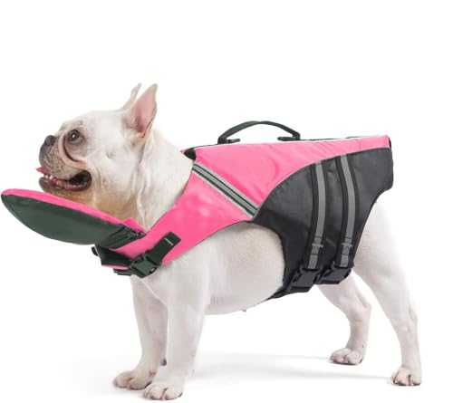 Werwing Rettungsweste für Hunde - Reflektierende Ripstop-Rettungsweste mit hohem Auftrieb mit abnehmbarem Nackenschwimmer, Rettungsgriff für alle Größen von Werwing