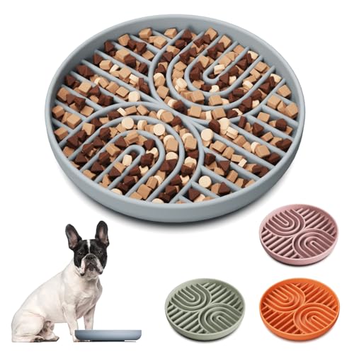 Werwing Slow Feeder Hundenapf - 18,8 cm Silikon-Puzzle-Schüssel mit rutschfestem Boden für alle Rassen, fördert gesundes Essen & reduziert Blähungen, spülmaschinenfest von Werwing
