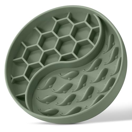 Werwing Slow Feeder Hundenapf – 19,1 cm Silikon rutschfester Futternapf mit Saugnäpfen, um schnelle Fresser zu verlangsamen, Angst zu reduzieren und die Verdauung zu unterstützen von Werwing