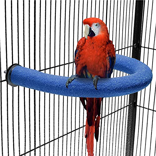 Werwing U-Form Papageien-Sitzstange - Sandbedeckte Vogelkäfig-Sitzstange für Schnabel & Nagelschleifen, Conure, Wellensittich, Nymphensittich von Werwing
