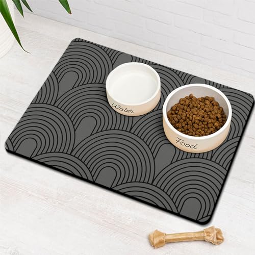 Werwing Umweltfreundliche Futtermatte für Haustiere, 30,5 x 50,8 cm, saugfähig, für Böden, wasserdicht, schnell trocknend, rutschfest, für Katzen/Hunde von Werwing