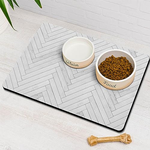 Werwing Umweltfreundliche Futtermatte für Haustiere, 50,8 x 30,5 cm, saugfähig, wasserdicht, schnell trocknend, Hundefuttermatte für Böden mit rutschfester Unterseite, stilvolles Katzen-/Hundezubehör von Werwing