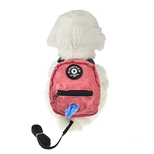 Werwing Verstellbarer Hunderucksack mit Leine und Kotbeutelspender – atmungsaktiver Sommer-Hunderucksack für kleine bis mittelgroße Hunde, Taschen für Zubehör von Werwing