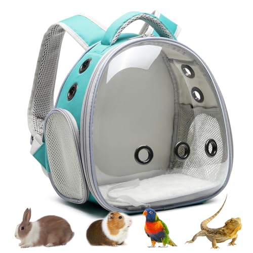 Werwing Vogel-Rucksack-Tragetasche, tragbarer Reisekäfig für Sittiche, Papageien und kleine Vögel, atmungsaktives Netz-Design, Blasenfenster, leichtes Vogelzubehör von Werwing
