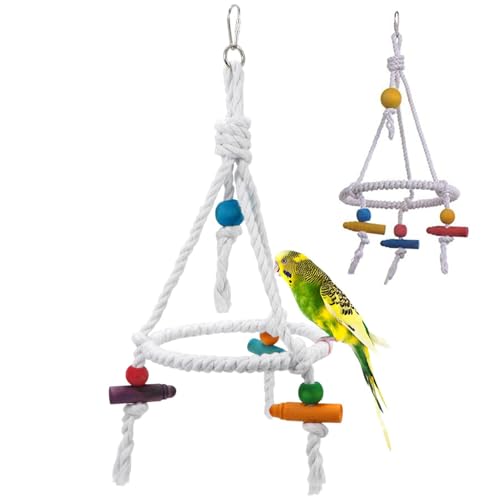 Werwing Vogelspielzeug aus Baumwolle mit Kauspielzeug für Sittiche, Papageien und kleine Vögel, sicher, Spaß und Entwicklung, 2 Stück von Werwing