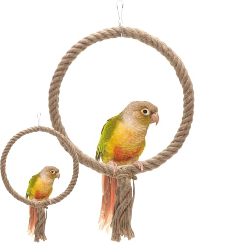 Werwing Vogelspielzeug mit Seilschaukel und Kletterstange, Set für Sittiche, Papageien und kleine Vögel, einfache Installation, Gesundheit, fördernd, 2 Stück von Werwing