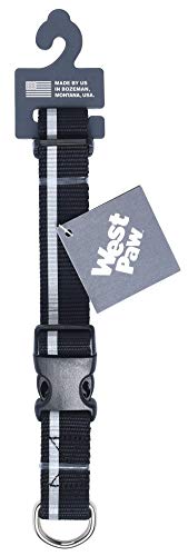 West Paw Strolls Hundehalsband, hergestellt in den USA, schwarz reflektierend, klein von WEST PAW