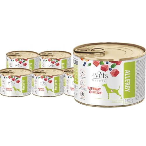 Westho Petfood | 4Vets Allergy 24 x 185 g Nassfutter für Hunde | Getreidefrei | bei Allergien & Unverträglichkeiten | Hundefutter von Tierärzten von Westho