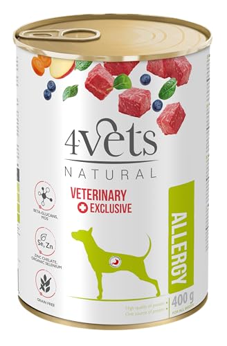 Westho Petfood | 4Vets Allergy Premium 6 x 400 g Nassfutter für Hunde | Getreidefrei | bei Allergien & Unverträglichkeiten | Hundefutter von Tierärzten von Westho