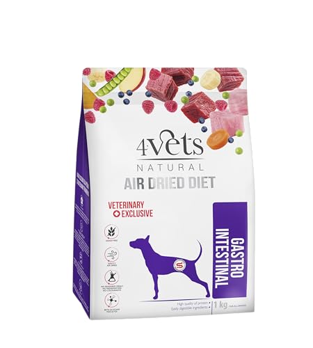 Westho Petfood | 4Vets Gastro Intestinal Premium 1 kg Trockenfutter für Hunde | Getreidefrei | Für die Magen-Darm Unterstützung | Hundefutter trocken von Tierärzten von Westho