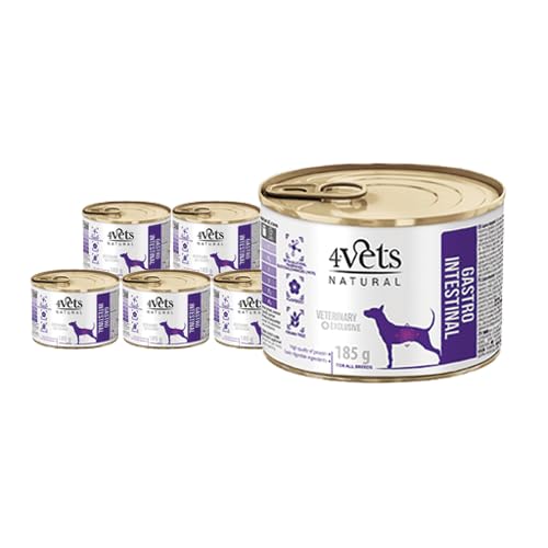 Westho Petfood | 4Vets Gastro Intestinal Premium 24 x 185 g Nassfutter für Hunde | Getreidefrei | Für die Magen-Darm Unterstützung | Hundefutter nass von Tierärzten von Westho