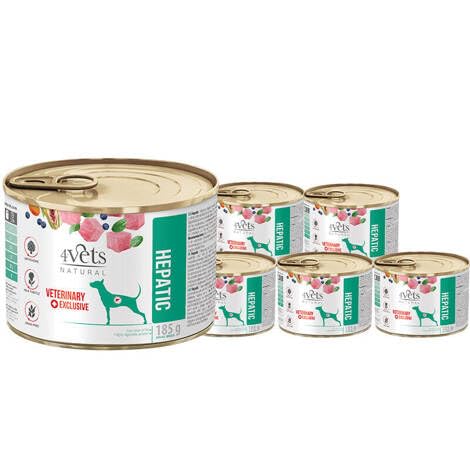 Westho Petfood | 4Vets Hepatic Premium 24 x 185 g Nassfutter für Hunde | Getreidefrei & geringer Fettgehalt | Hochverdauliche Kohlenhydrate | Hundefutter nass von Tierärzten von Westho